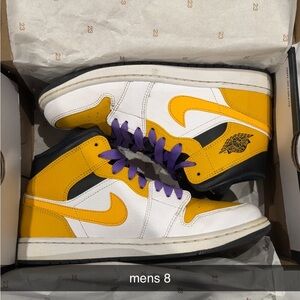 Jordan Sneakers Yellow and Purple